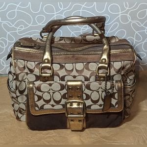 Coach Signature Bronze Boston Bag